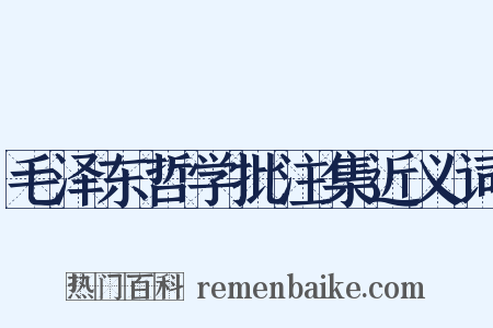 毛泽东哲学批注集近义词是什么意思的图片